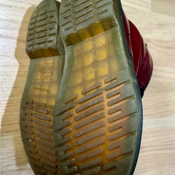 Dr. Martens 1460 Cherry Red Lace Up Combat Ankle Boots Men’s 6 Women’s 7 - Picture 7 of 7